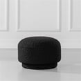 thumbnail image 2 of Pemberly Row 15" Mushroom Footstool Ottoman Ebony Black Boucle, 2 of 6