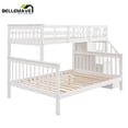 thumbnail image 5 of BELLEMAVE Twin Over Full Bunk Bed, Bunk Bed with 4-Step Stairs, Full-Length Guardrail, Footboard and Headboard, Convertible into 2 Beds, Storage Bunk Bed(White), 5 of 13