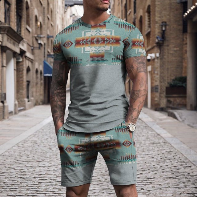 RWJDXD WUJS Commerce Extérieur Nouvelle Mode Décontractée pour Hommes shorts à Manches Courtes Impression 3D pour Hommes Costume d'Impression Populaire e-commerce LZDXD