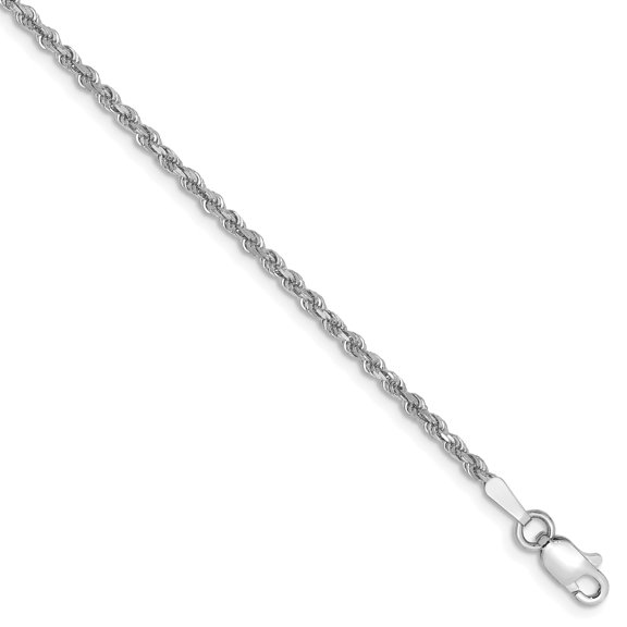 14k White Gold 1.75mm D/C Rope Chain
