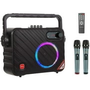 VeGue Portable Bluetooth Karaoke Machine for Adults and Kids, Wireless Karaoke Speaker with 2 Wireless Mics, LED Lights, Remote, Ideal for Party, Class,Church, Outdoor, 140 W