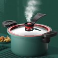 thumbnail image 4 of 3.5L Kitchen Vacuum Pressure Soup Pot Non-Stick Microwave Cookware, Stew Pot Green 24cm, 4 of 9