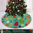 thumbnail image 6 of Coolnut Thanksgiving Tree Skirt Pumpkin Xmas Tree Skirt, Floor Door Round Mat Decorations for Holiday Party Home Christmas Day Ornaments,35.4", 6 of 6
