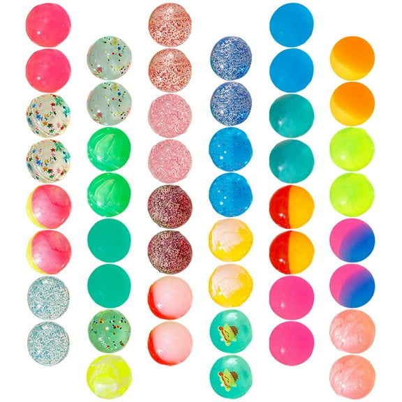LOLIPPYY 48Pcs High Bouncing Rubber Balls Assorted Colors Bulk Party Favors for Carnival and