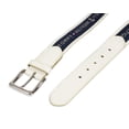 thumbnail image 4 of Cinturón Tommy Hilfiger con incrustaciones de cinta para hombre, color crema y azul marino, 4 of 6