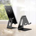 thumbnail image 4 of HAHDAXIA Adjustable Cell Phone Stand Tablet Stand Holders Phone Holder Multi-Angle Foldable Aluminum Desk Stand for Universal Cell Phone, Pad All Smart Phone (Black), 4 of 7