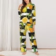 thumbnail image 2 of Lsque Orange and Lemon Pattern Long Sleeve Pajama Set for Women - Soft 2-Piece Sleepwear and Loungewear Set with Pockets, Comfy Nightwear-Medium, 2 of 7