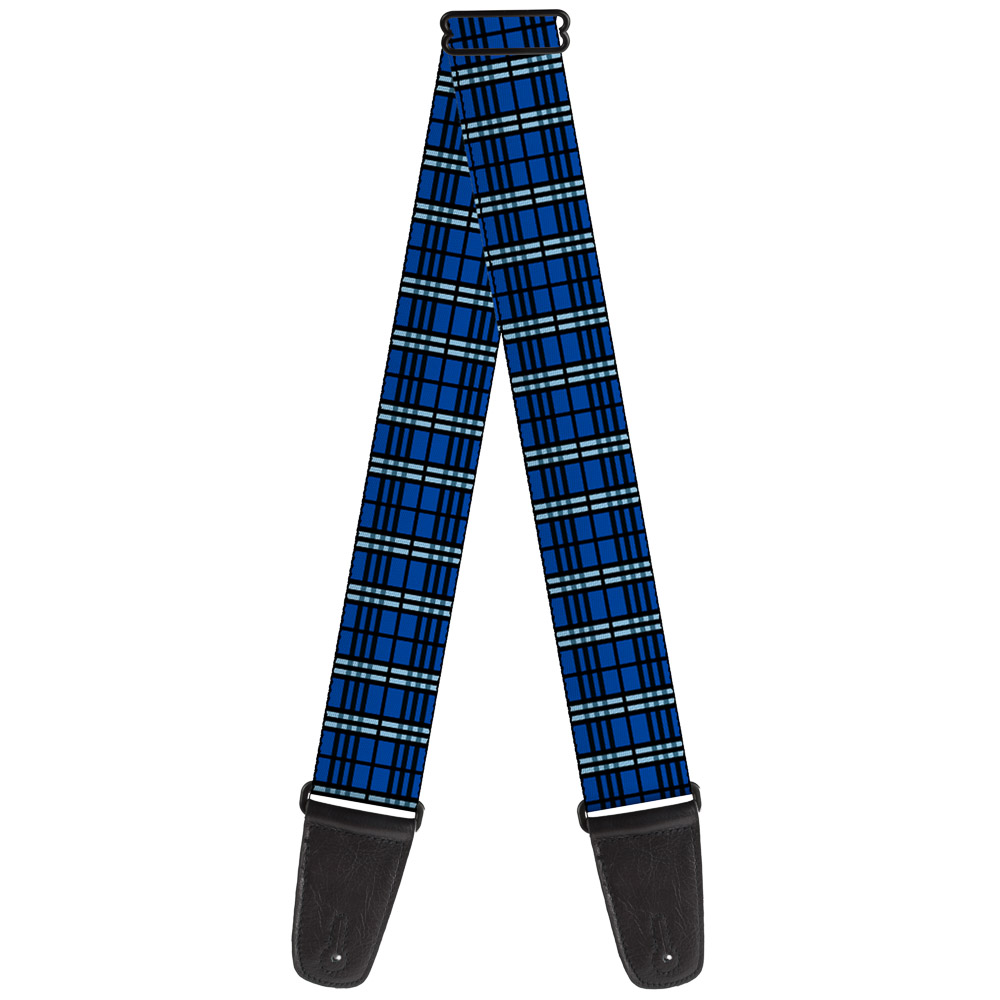Buckle-Down Guitar Strap, Plaid Navy, 2 Inches Wide