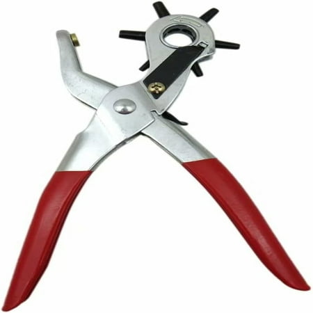 

Brand New Heavy Duty 9” Leather Belt Hole Puncher Tool - 1 Pc Set - Professional Grade 6 Sized Handheld Pliers for Precise Results