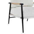 thumbnail image 4 of GDF Studio Modern Armchair with Metal Frame, Wood Accents, and Plush Cushions, White, 4 of 9