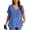 Blue, variant on Fantaslook Plus Size Blouses for Women Pleated Button Short Sleeve Shirts Casual V Neck Tunic Tops