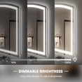 thumbnail image 4 of Hasipu 84"x40" LED Bathroom Mirror - Fan-Shaped Vanity Mirror with Touch Sensor, Anti-Fog, Dimmable Light & 3 Color Temperatures, Metal Frame, 4 of 8
