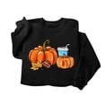 thumbnail image 5 of ZunFeo Womens Fall Oversized Graphic Crewneck Sweatshirt - Pumpkin Football Leaf, Black,Size M, 5 of 7