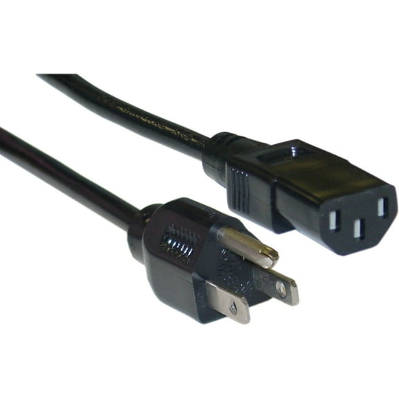 Cable Wholesale 10W1-01203-16 15P to C13 NEMA Black Computer & Monitor Power Cord, 3 amp - 3 ft.