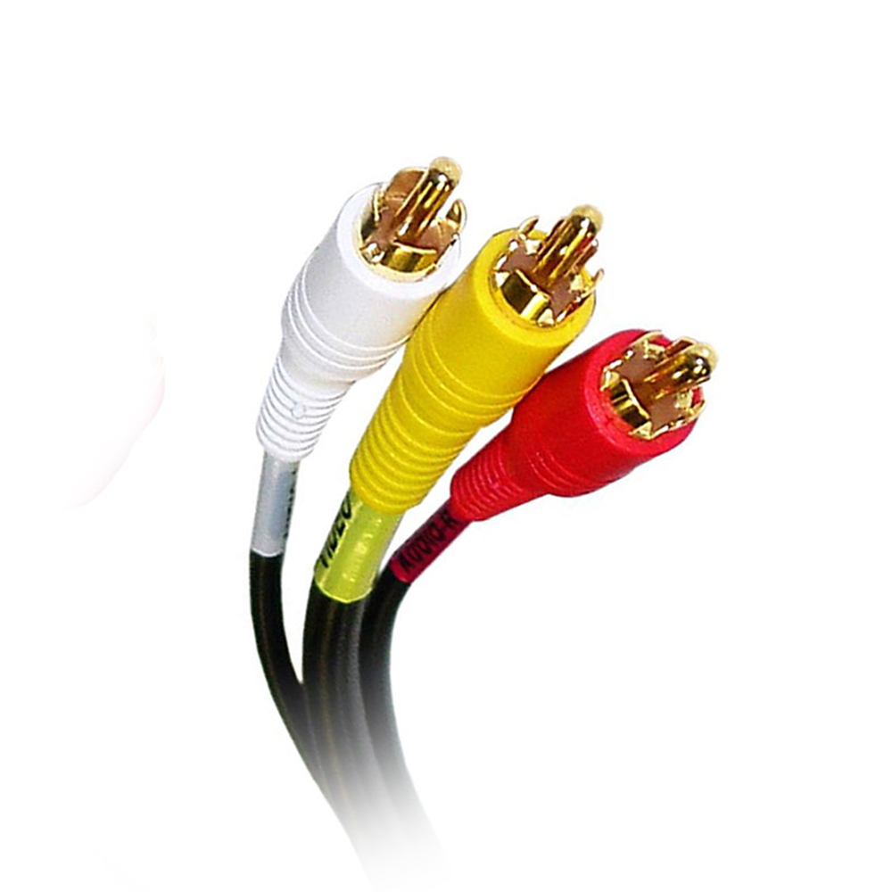 C&E Stereo/VCR RCA Cable, 2 RCA (Audio) + RCA RG59 Video, Gold-plated Connectors, 25 Feet, 2 Pack - image 2 of 2