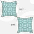 thumbnail image 3 of Fotbe Blue Print Pattern Velvet Decorative Throw Pillow Covers with Elegant Piping, Soft Plush Cushion Cover for Sofa, Bed, Car, Office-16"x16", 3 of 8