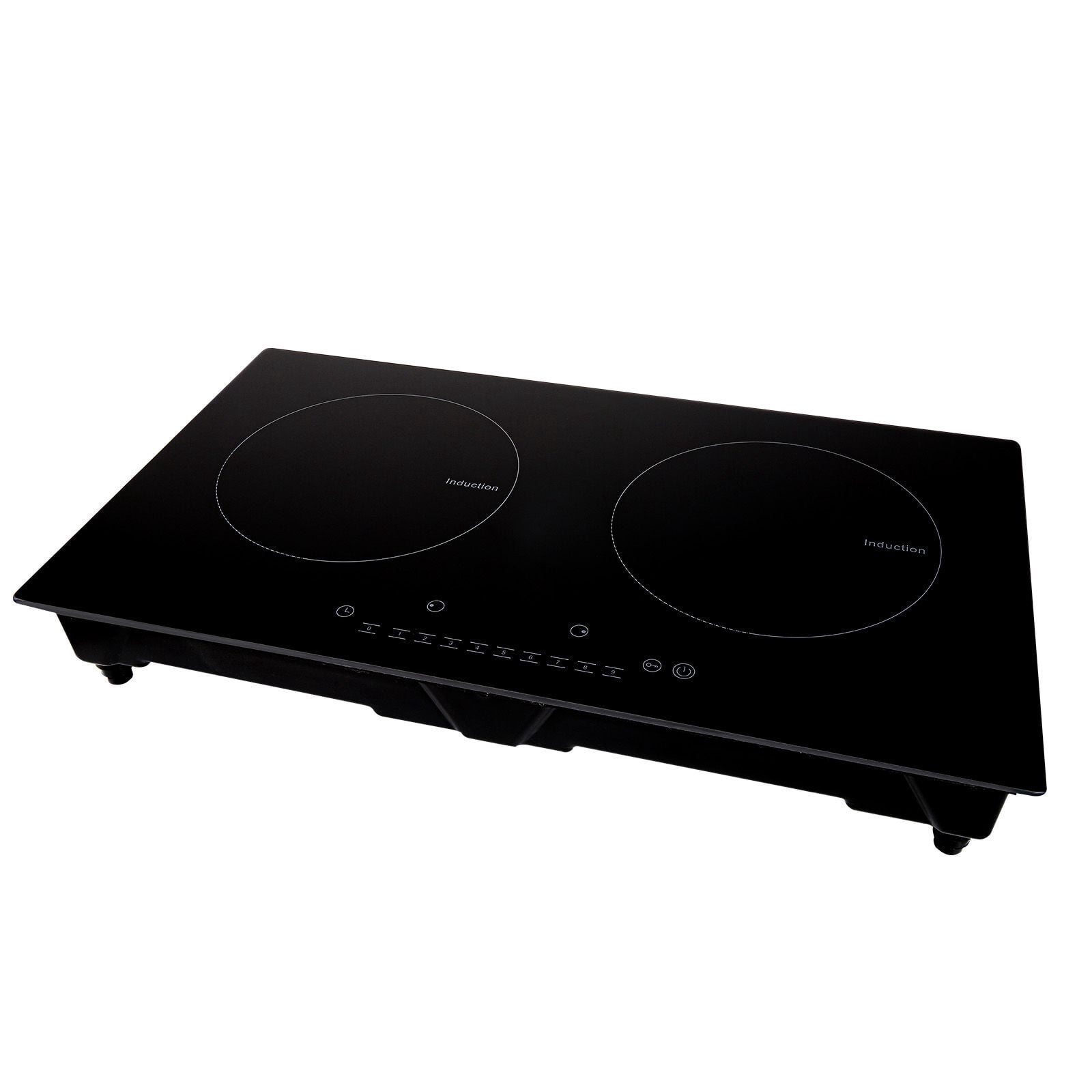 24-Inch double-head embedded induction cooker 1800W 9-speed firepower LED touch screen, child lock overheating protection