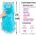 thumbnail image 5 of SHCKE Full Head Clip in Hair Extensions Colorful 26" Long Straight Hair Extensions 24" Fluffy Curly Wavy Hair Extension Synthetic Hair Pieces for Women, 5 of 5