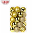 thumbnail image 1 of 34 Christmas Balls Tree Decorations Christmas Decorations, Christmas Tree Decorations Balls With Pendants Tree Decorations Christmas Plastic Pvc 6cm 34 Pieces / Set, Gold, 1 of 6