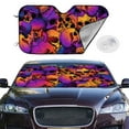 thumbnail image 2 of Haiem Skull Car Windshield Sun Shade - Blocks UV Rays Sun Visor Protector, Sunshade to Keep Your Vehicle Cool, Universal Fit SUV Van Sedan-Small, 2 of 7