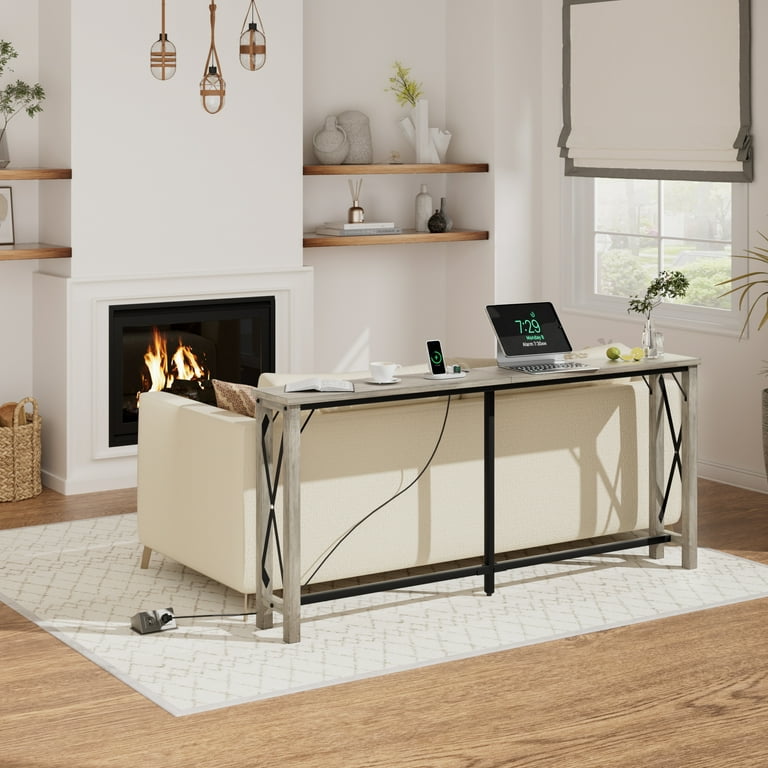 Long Sofa Table With Charging Station