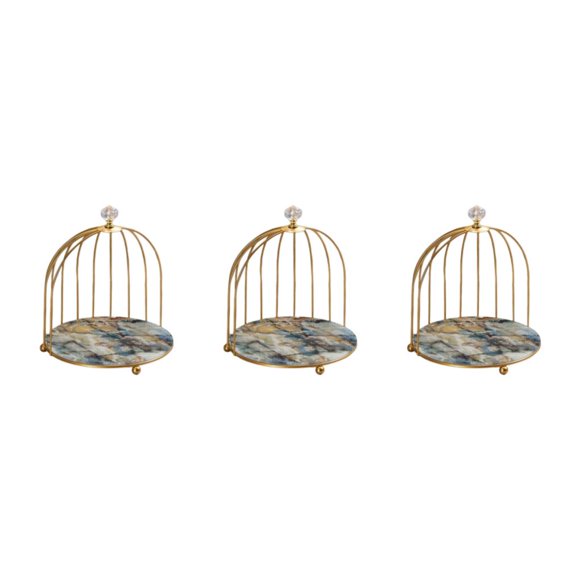 Yuarrent Iron Bird Cage Cosmetic Organizer Bathroom Holder Rack Dresser Storage Stand Type1 NO1