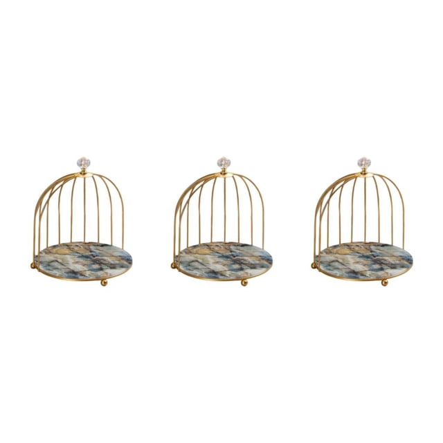 Yuarrent Iron Bird Cage Cosmetic Organizer Bathroom Holder Rack Dresser Storage Stand Type1 NO1