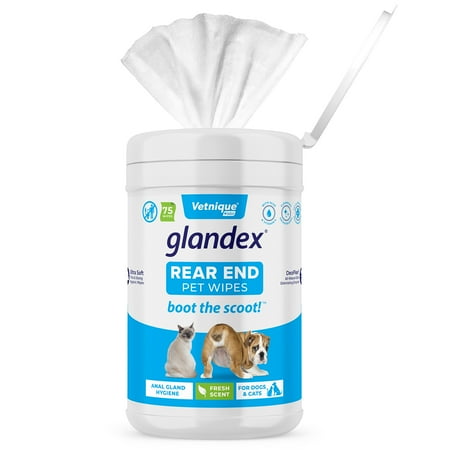 UPC: 0716894313316 | Vetnique Labs Glandex Dog Hygienic Rear End Wipes for Pets Cleansing & Deodorizing 75ct