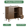 thumbnail image 3 of Smuxee Buffet Cabinet with Storage,Kitchen Sideboard Cabinet with Grille Door,Walnut, 3 of 8