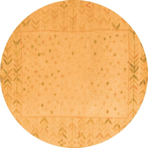 Ahgly Company Indoor Round Solid Orange Modern Area Rugs, 8' Round