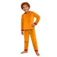 thumbnail image 1 of Family Halloween Matching Pajama Set, Soft-Touch Snuggle Comfort Frosty Storytime Essential 2-Piece Pullover Top Pants for Men Women Kids Baby, Round Collar Elastic Waist - Child, Orange 3Y, 1 of 5