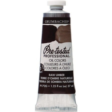 Grumbacher Pre-Tested Oil Color, 37ml Tube, Raw Umber
