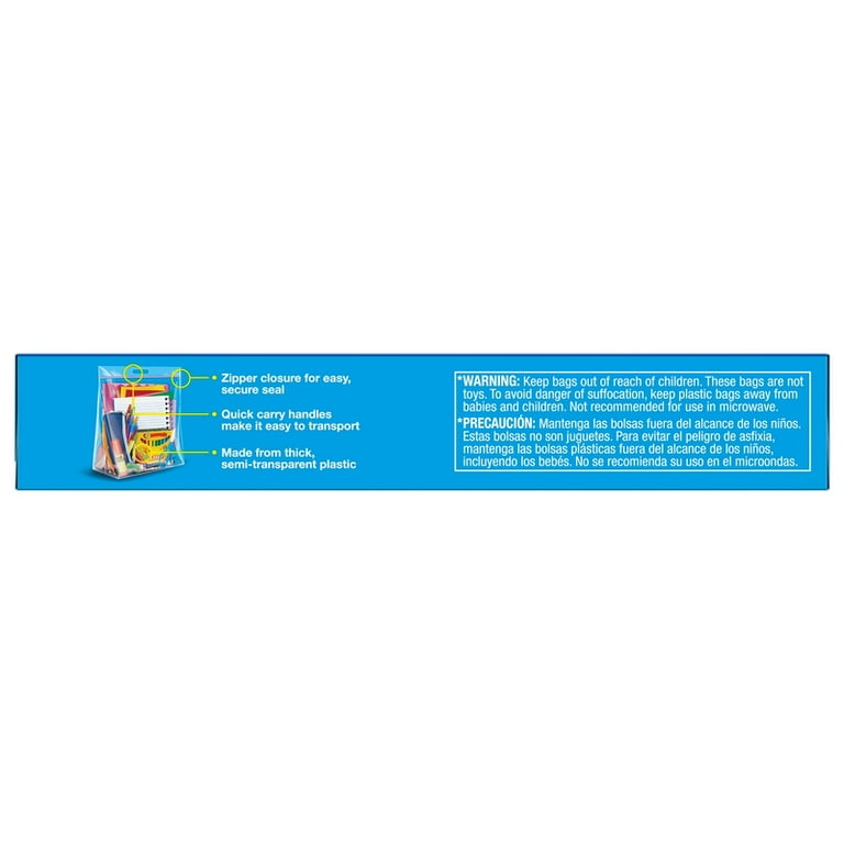 Ziploc Big Bags Large Secure Double Zipper 5 ct Expandable