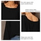 thumbnail image 4 of Blusa Cuello Cuadrado Color Puro Linterna Manga Larga Dobladillo Casual Top De Moda Para Mujer Negro S, 4 of 5