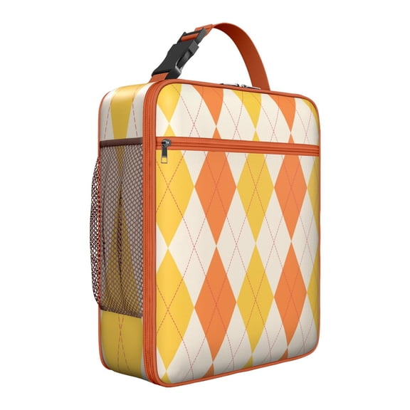 Checkered Insulated Lunch Bag Box Men Reusable Lunch Tote Bag Fit Most Bento Boxes Lunchbox Picnic Hiking