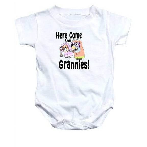Bluey Here Come The Grannies Baby Onesie Kids Birthday Tee, Bluey Friends Shirt, Bluey Theme Party Cute Baby Onesie, BABY BODYSUIT LAT 4424