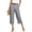 Gray #10, variant on Capri Pants for Women Casual Linen Boho Wide Leg Cropped Pants with Pockets Baggy High Waisted Trousers Camel XXL