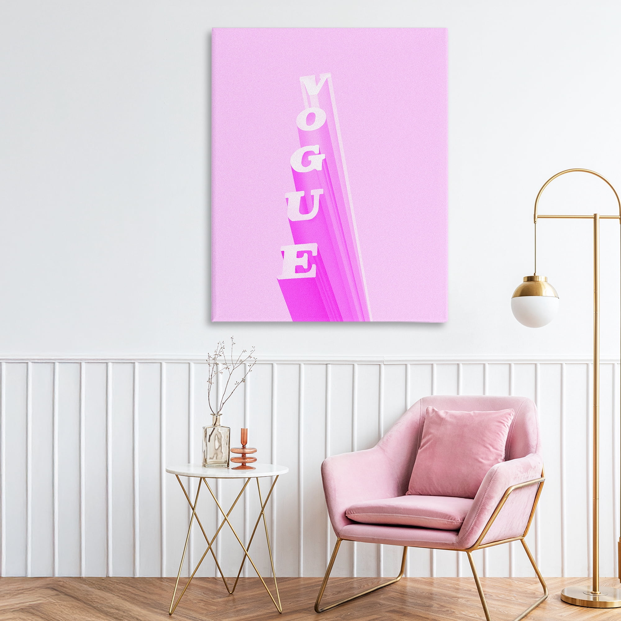 Stupell Industries Pink Vertical Glam Lettering Canvas Wall Art, design by Ziwei Li