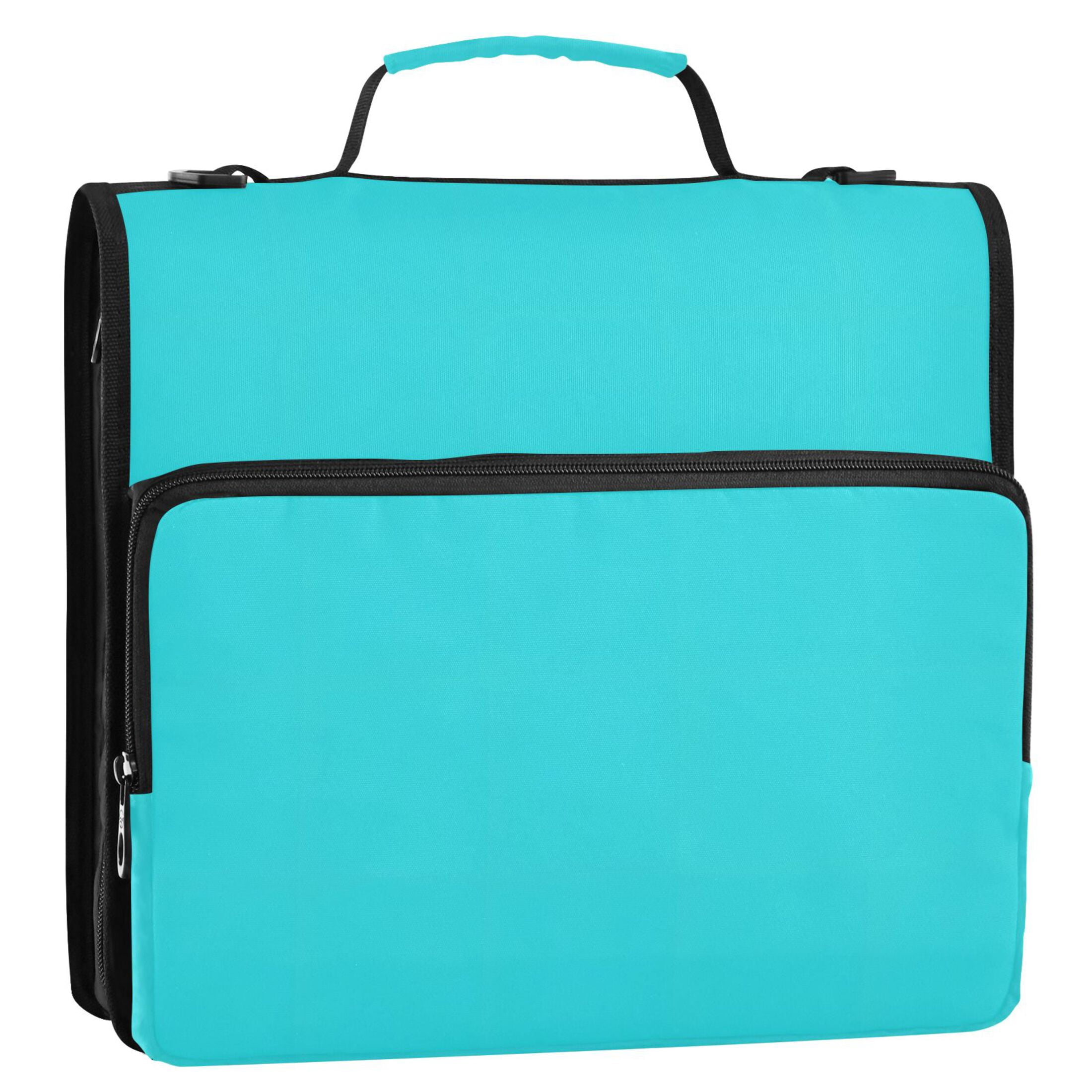 ALAZA Zipper Binder Turquoise 3 Ring Trapper Keeper File Folder Organizer Bag