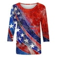 thumbnail image 5 of GERsome Womens American Flag Shirts 4th of July 3/4 Sleeve T Shirt Funny USA Graphic Tees Patriotic Casual Loose Fit Pullover Tops S-5XL, 5 of 5