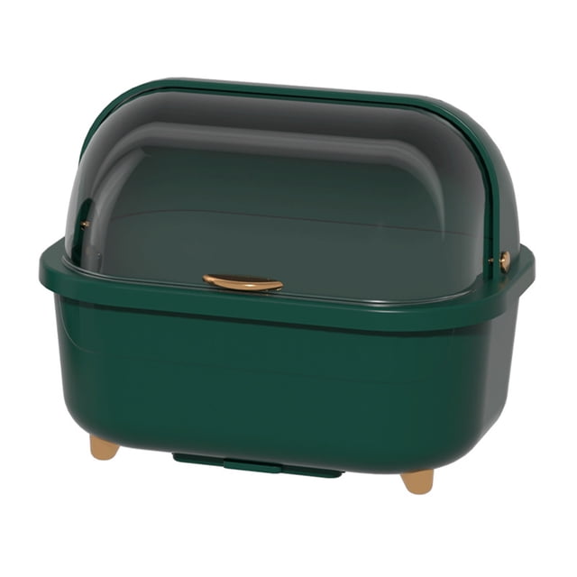 Ahorro De Espacio, Caja Versátil Para Secar Platos Con Tapa, Orificios De Drenaje, Mantiene La Vajilla Seca, Material Plástico, Accesorios De Cocina