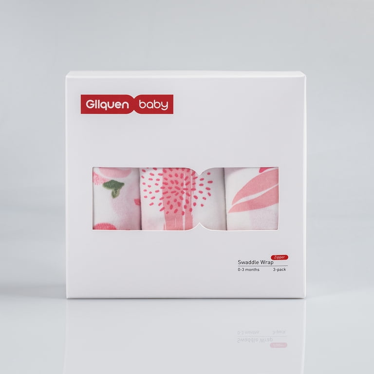 GLLQUEN Baby Swaddle Sleep Sacks, 0-3 Months, 3 Pack, Pink Floral photo 8