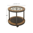 thumbnail image 4 of DecMode 24" x 25" Brown Metal 1 Shelf Accent Table with Clock Top, 1-Piece, 4 of 7