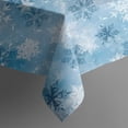 thumbnail image 5 of Light Blue Christmas Snowflake Pattern Square Tablecloth,Waterproof Square Table Cover,Wipeable Spillproof Washable Table Cover for Home Kitchen Party Decor 52"x52"(132x132cm), 5 of 6