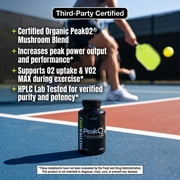 NutraBio PeakO2 Workout Supplement, 180 Capsules - Mushroom Blend Supplement to Help Enhance Athletic Performance and Overall Health, 60 Servings