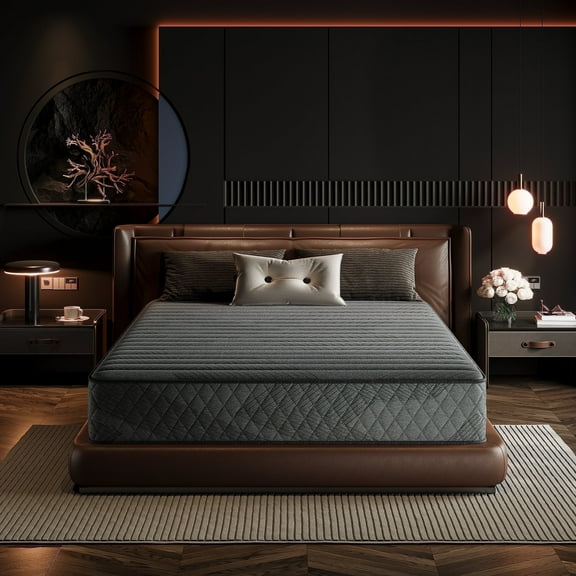 POSMOND King Mattress, 10 inch Gel Memory Foam & Pocket Spring Hybrid Mattress in a Box, Medium Firm, CertiPUR-US Certified