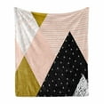 thumbnail image 1 of Geometric Soft Flannel Fleece Blanket, Abstract Composition Hand Drawn Vintage Texture Dots Lines Triangles Modern Art, Cozy Plush for Indoor and Outdoor Use, 60" x 80", Multicolor, by Ambesonne, 1 of 6