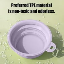 Tvtnvo Dog Bowl Portable Dog and Pet Travel Water and Food Bowl Food Grade Silicone with Carabiner Clip Easy to Clean Long Lasting Foldable for Outdoor Travel Purple 5.1in