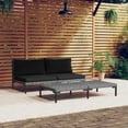 thumbnail image 1 of vidaXL Ensemble de Salon de Jardin 3 Pcs Gris Foncé Demi-Rond en Rotin Poly, 1 of 5