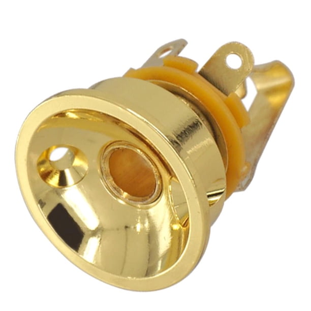 Tomas eléctricas para guitarra Jack Plate Holder Chrome Plated Empotrable Jack (Oro)